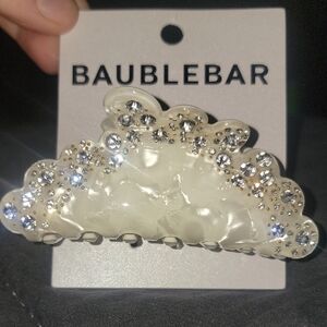 BaubleBar Ivory and Silver Rhinestone Hair Accessory